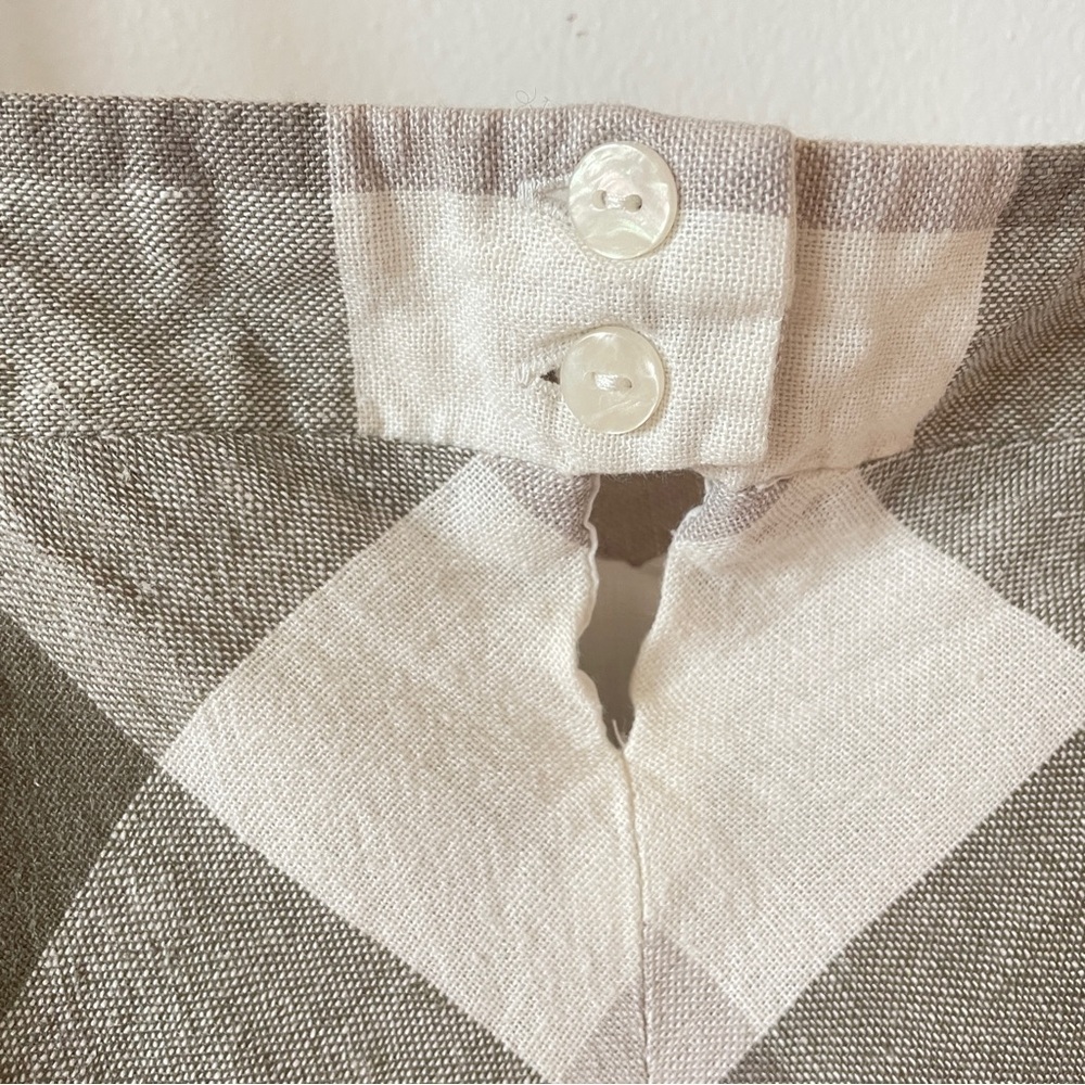 Versona Cropped Gingham Bow Strap Top Linen Blend Summer Top Built-in Bra XL - Picture 6 of 7